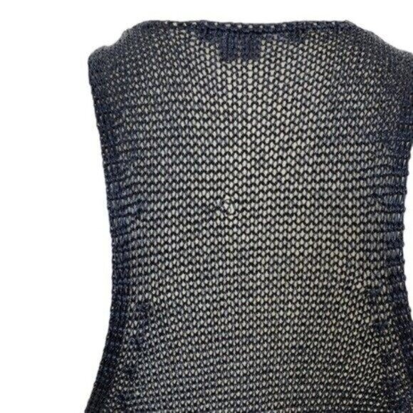 Vince Crochet Tank Top Small Navy Minimalist Classic Summer Resort - Picture 8 of 8